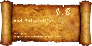 Vad Balambér névjegykártya